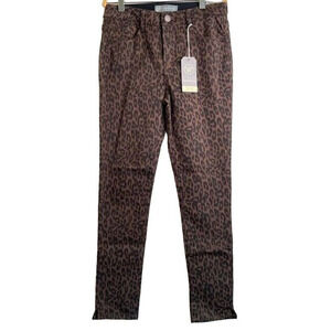 Wit & Wisdom Ab-Solution High Rise Ankle Skimmer Jeans Sz 0 in Brown Leopard NWT